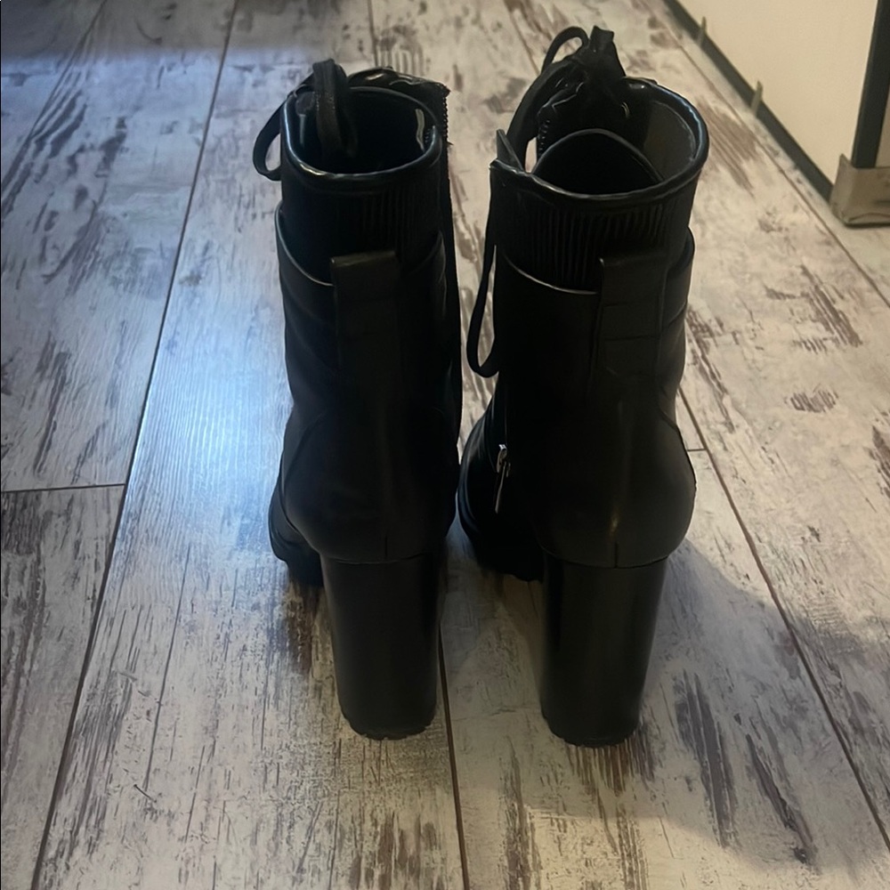 Vince Camuto Black Combat Boots with Mid-Calf Height and Thick Soles - Picture 4 of 4
